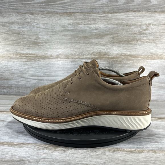 ECCO Men's ST1 Hybrid Plain Toe Brown Leather Oxfords Shoes Size 10.5 - Picture 1 of 10